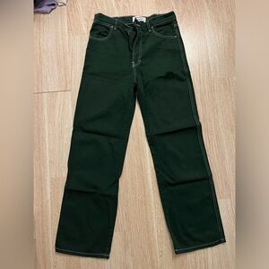 Reformation Cowboy High-rise straight leg green jeans, size 27